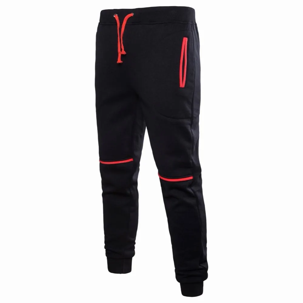 

HOT2018 Outdoor spring autumn hip hop color patchwork Drawstring sport jogging running elastic waist sweatpants men GYM trousers