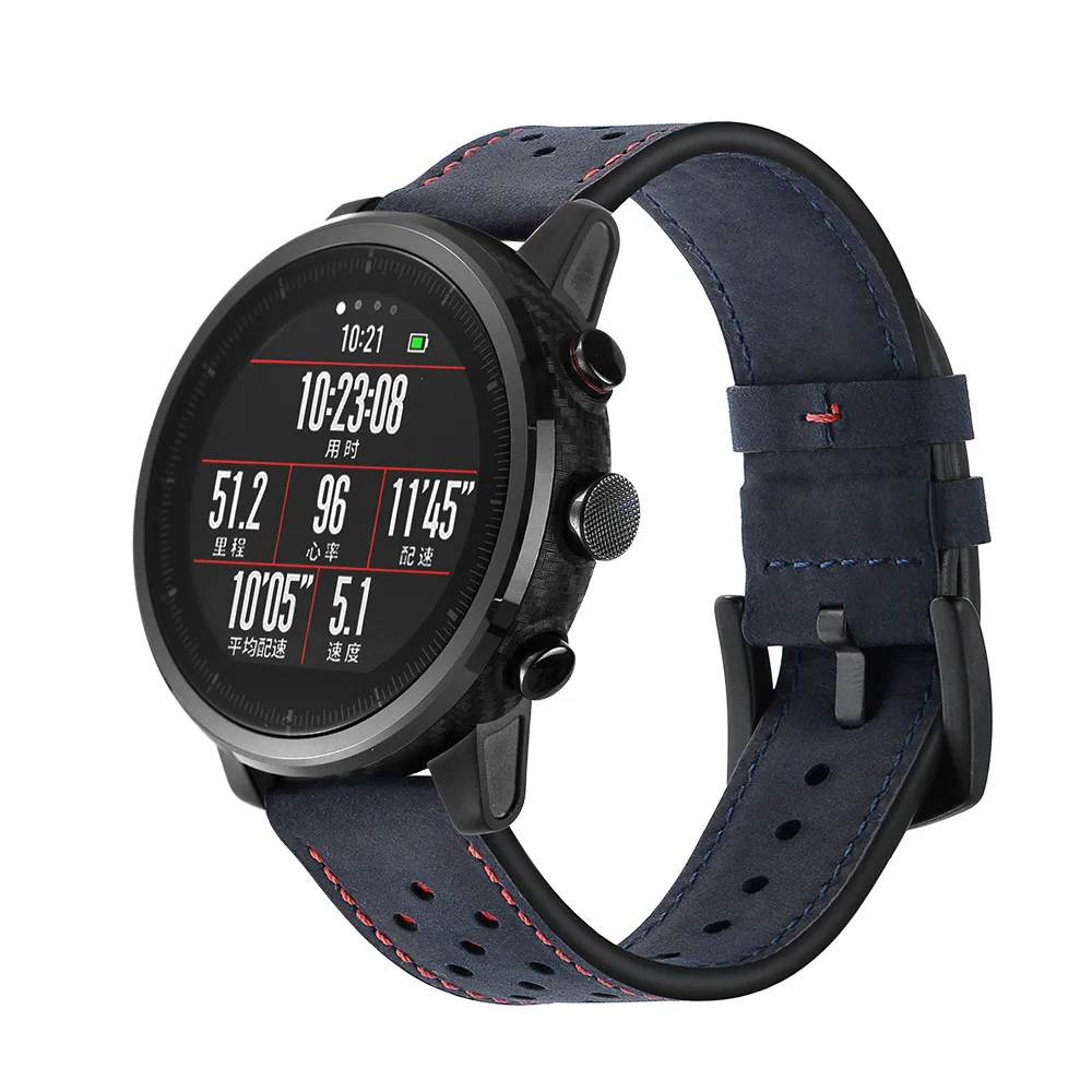 CAPRIE качество Смарт часы кожаный ремешок для HUAMI Amazfit Stratos 2/2S 80706