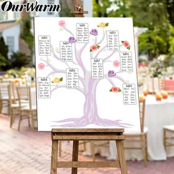 

OurWarm 68x58cm DIY Wedding Tree Table Plan Seating Table Arrangement Wedding Banquet Guide Name Place Cards Wedding Decoration