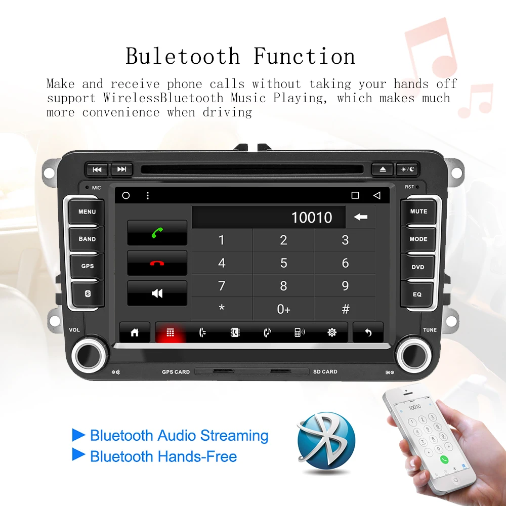 Cheap AMprime  2din Android Car DVD Multimedia Player GPS Navigation 2 Din Bluetooth Autoestereo For Volkswagen/ Passat/POLO/GOLF 6