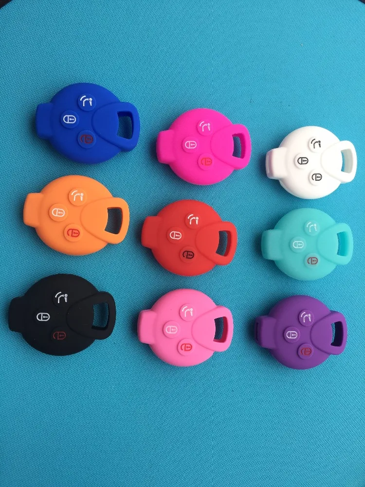 Silicone Car Key Case Cover For Smart City Coupe Cabrio Crossblade Fortwo Roadster K Forfour 3 Button Shell Parts