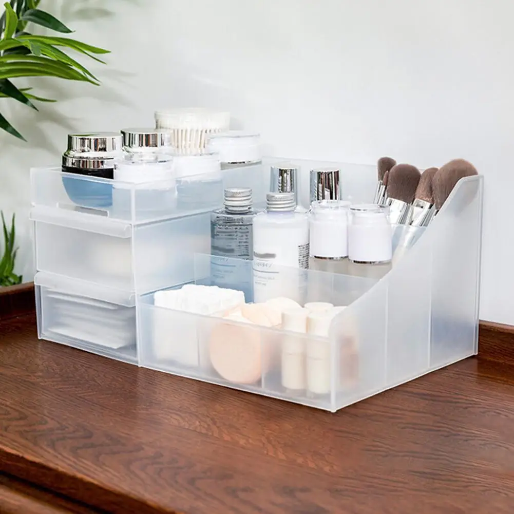 

Home Makeup Organizer Desktop Storage Box Brushes Cream Bottle Cosmetics Case Holder