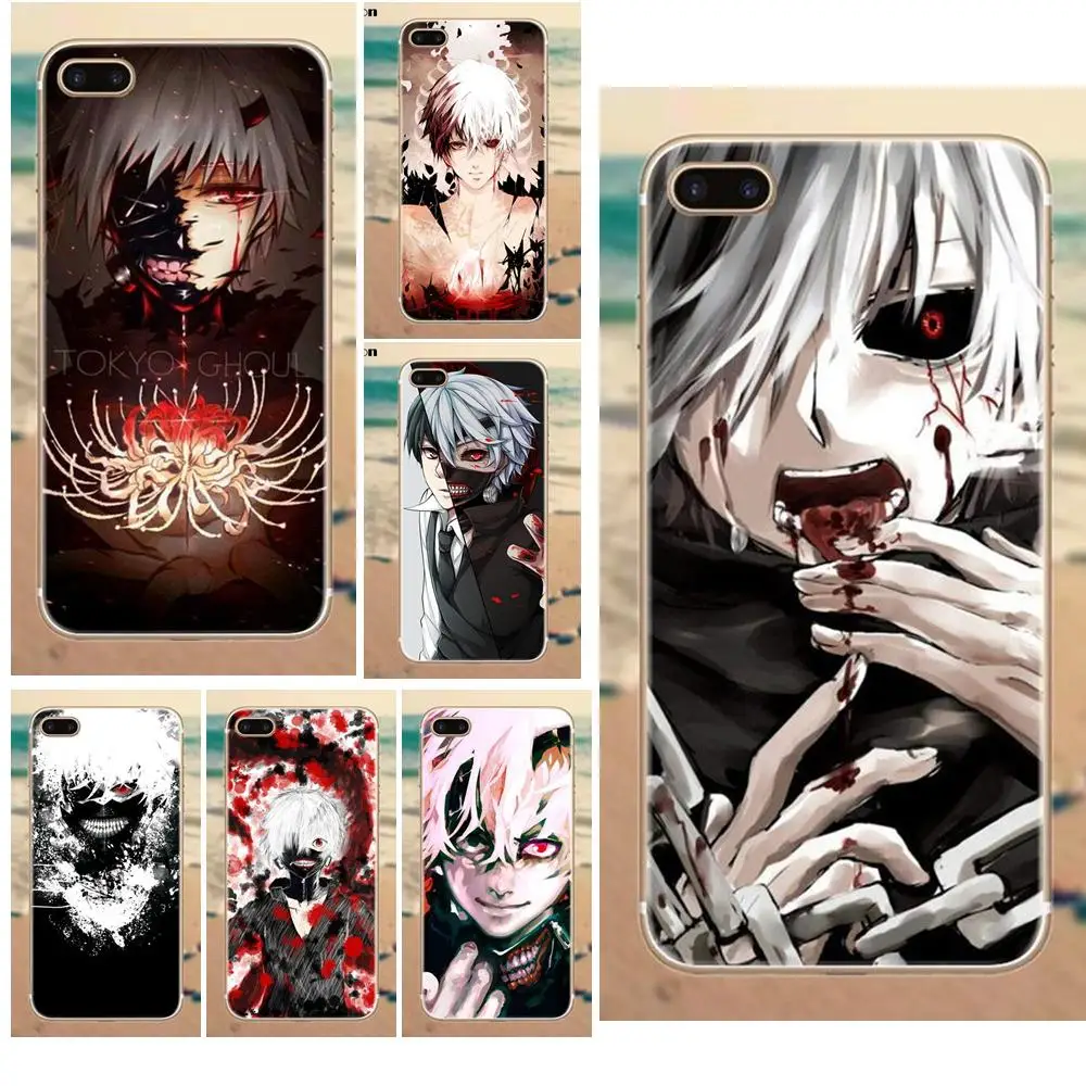 

For iPhone X 4 4S 5 5S 5C SE 6 6S 7 8 Plus Samsung Galaxy A3 A5 J1 J3 J5 J7 2016 2017 TPU Original Anime Tokyo Ghoul Kaneki Ken