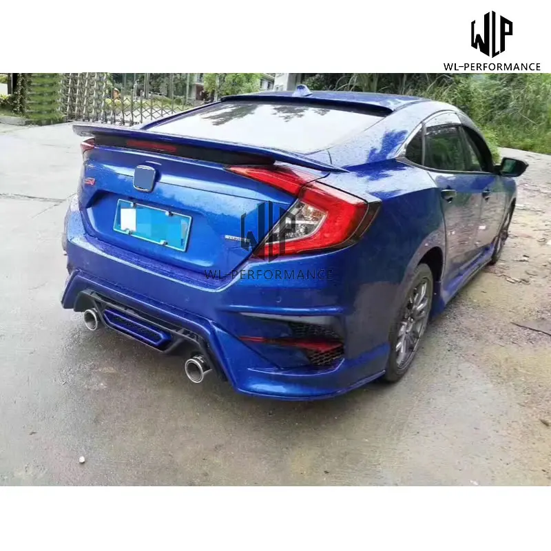 Высокое качество ABS Upainted Car Body Kit передний бампер для заднего бампера боковые юбки для Honda Civic 10TH автомобильный Стайлинг 16-17