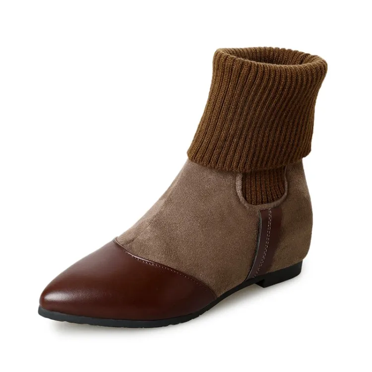 Botas/женские ботильоны Повседневная обувь на плоской подошве Женские кожаные