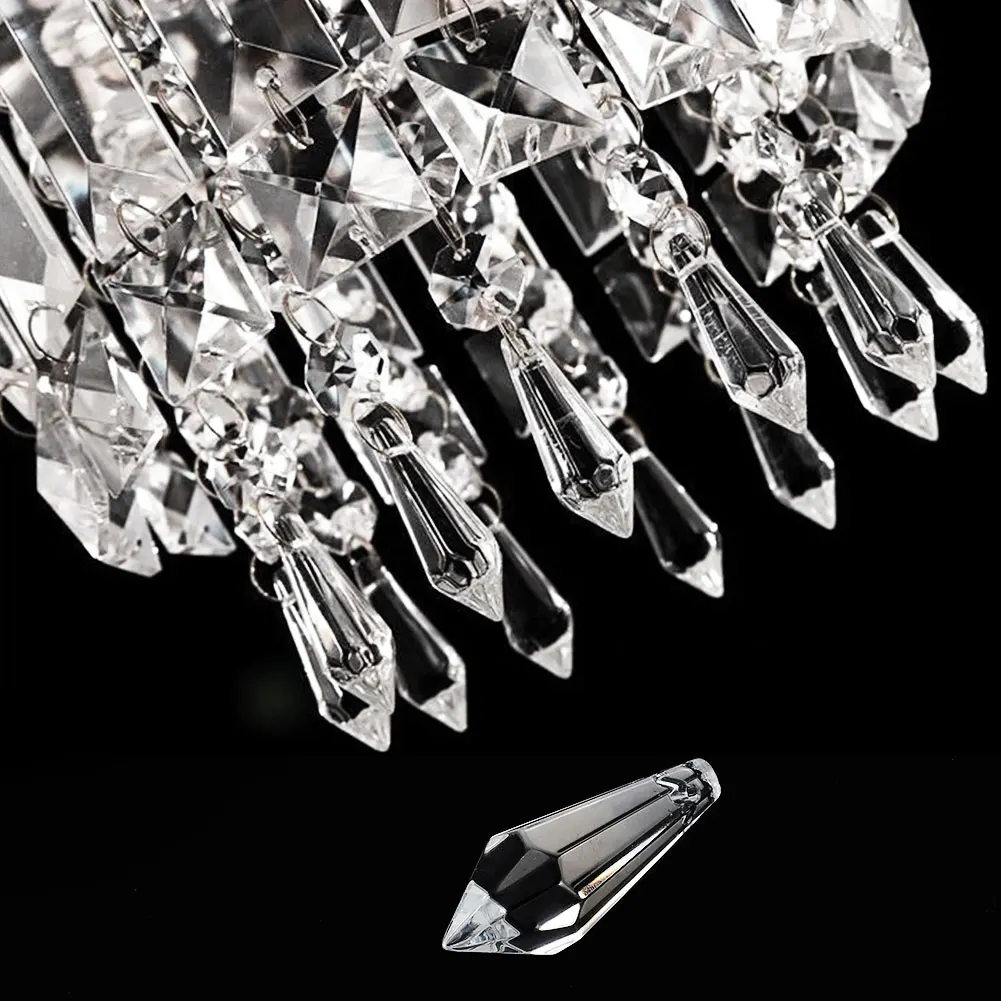 

78mm Sharp Beads Transparent Crystal For Lamp/Wedding Light Accessories