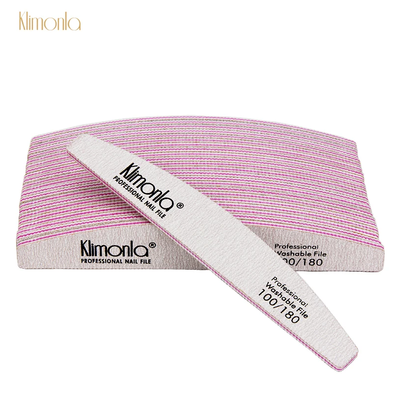 

25Pcs/lot Professional Nail File 100/180 Grit Sanding Files Acrylic Nail Filer Buffing Curve Manicure Tool Half Moon Nail Salon