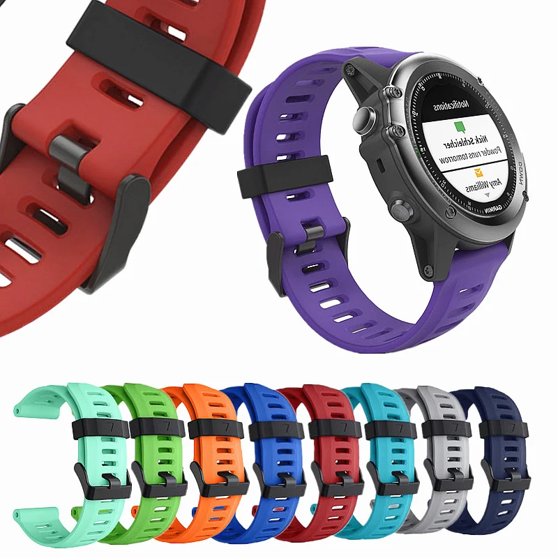 

joyozy 14colors Soft Silicone Replacement Watch Band for Garmin Fenix 3 / Fenix 3 HR / Fenix 5x Smart Watch Silicone strap Black