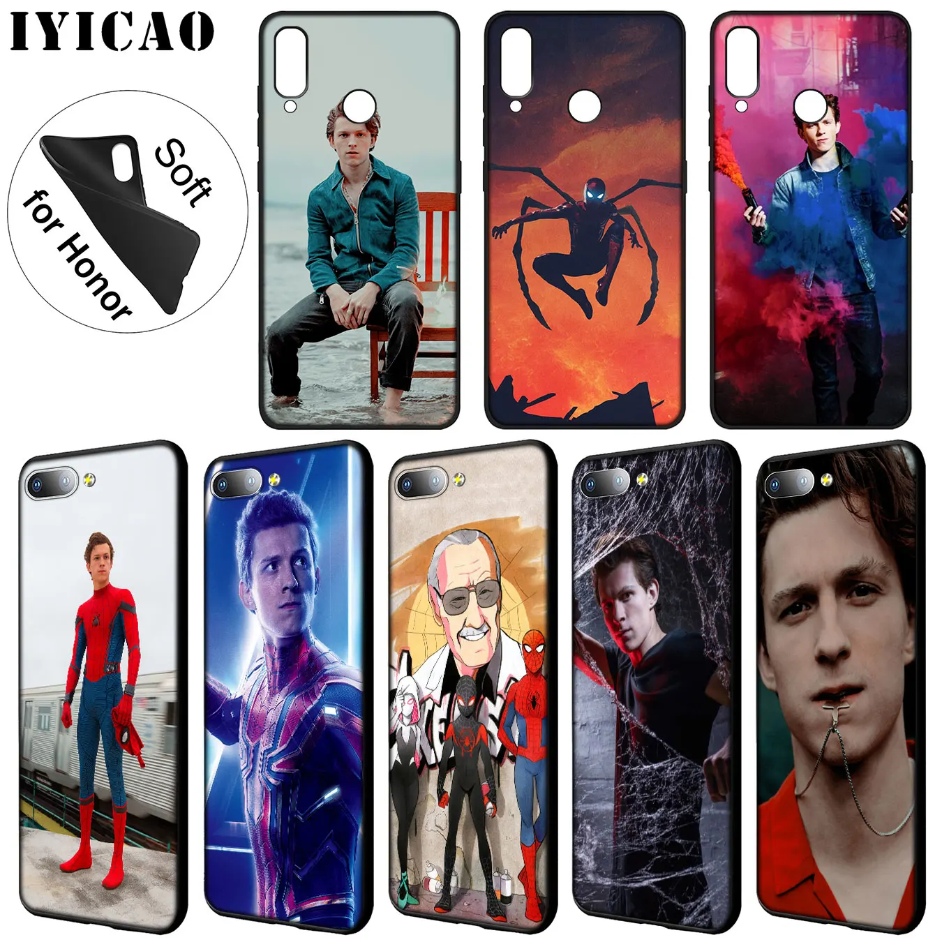 IYICAO Spider Man Marvel tom holland Soft Phone Case for Huawei Y9 Y7 Y6 Prime 2019 Honor 20 8C 8X 8 9 9X 10 Lite 7C 7X 7A Pro |