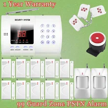 Chuangkesafe 433 mhz 99 zonas Inalámbricas Teléfono De marcación Automática Sistema de Alarma de PIR de la Seguridad Casera del Ladrón Fácil DIY