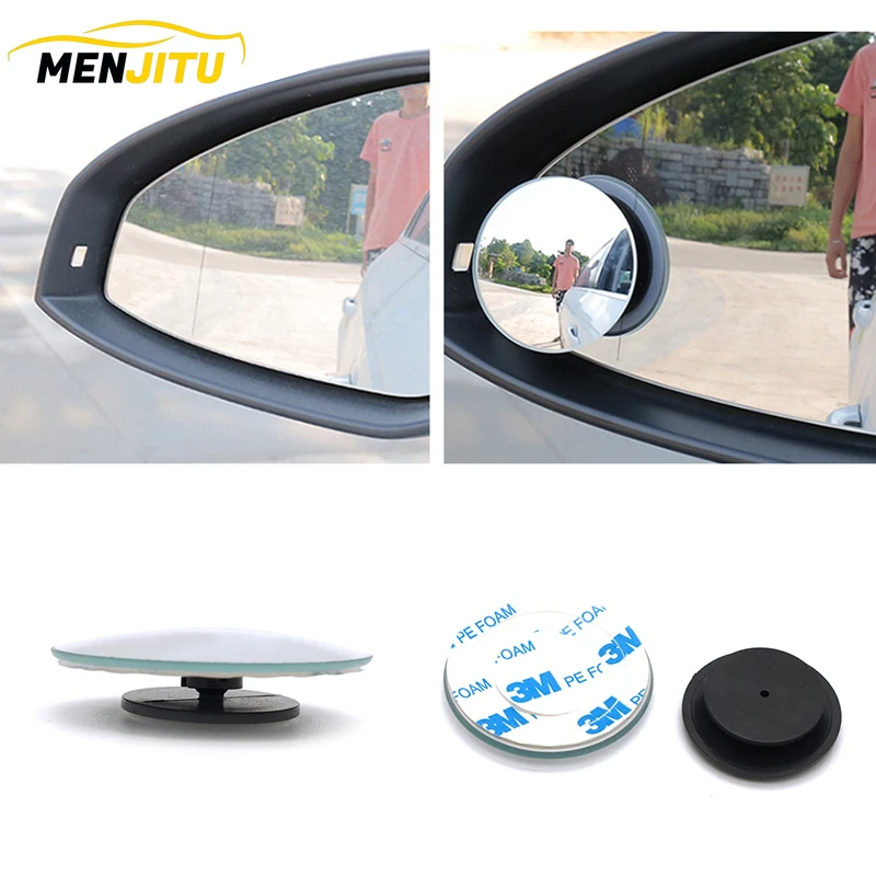 

1 pair 360 Degree frameless ultrathin Wide Angle Round Convex Blind Spot mirror for parking Rear view mirror high quality
