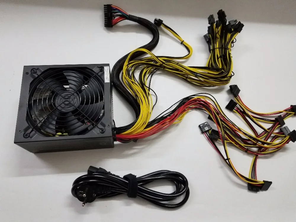 YUNHUI ETH ZCASH Шахтер золото мощность 12 V 150 1800 W(с кабелем)(YUNHUI) 1800 Вт ETH PSU для R9 380 RX 470 RX480 6 GPU карты