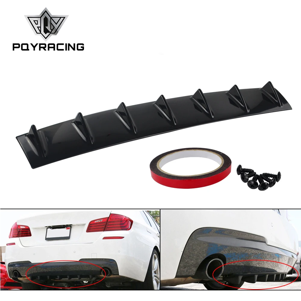 Difusor de labios de parachoques trasero de coche Universal 7 aleta estilo aleta de tiburón parachoques trasero de coche Spoiler divisor de labios estilo de coche plástico ABS Top