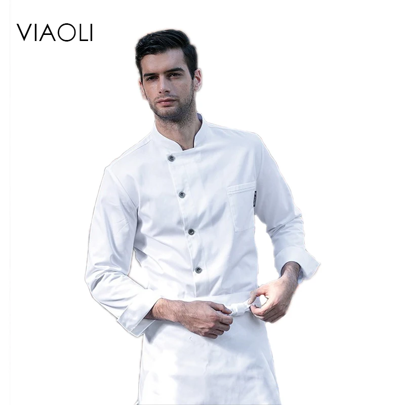 Viaoli униформа повар Костюмы с длинным рукавом Для мужчин Еда услуги Пособия по кулинарии одежда поварская Куртки Комбинезоны для девочек