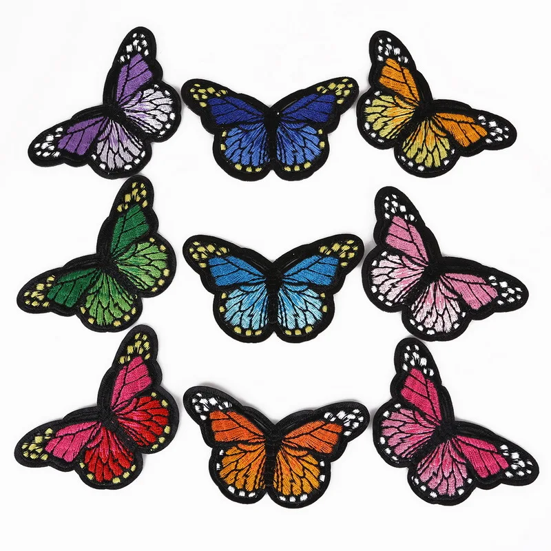 

Lovely Handmade DIY Multicolor Butterfly Embroidery Patch Appliques Badge Stickers For Clothes Iron On Patches For Clothing