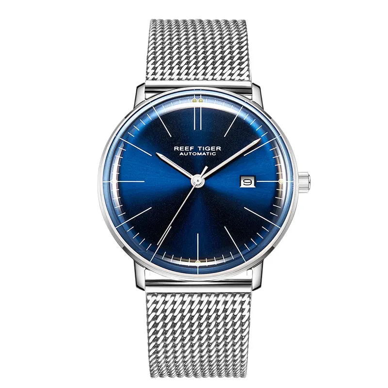 Reef Tiger/RT лучшие брендовые роскошные новые дизайнерские часы для мужчин сапфировые кристральные часы ремешок из нержавеющей стали автоматические часы RGA8215 - Цвет: RGA8215-YLY11