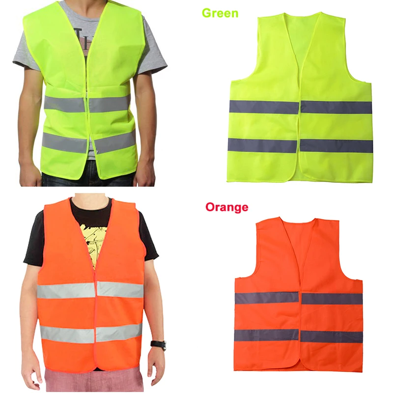 Visibility Security Safety Vest Jacket Reflective Strips Work Wear