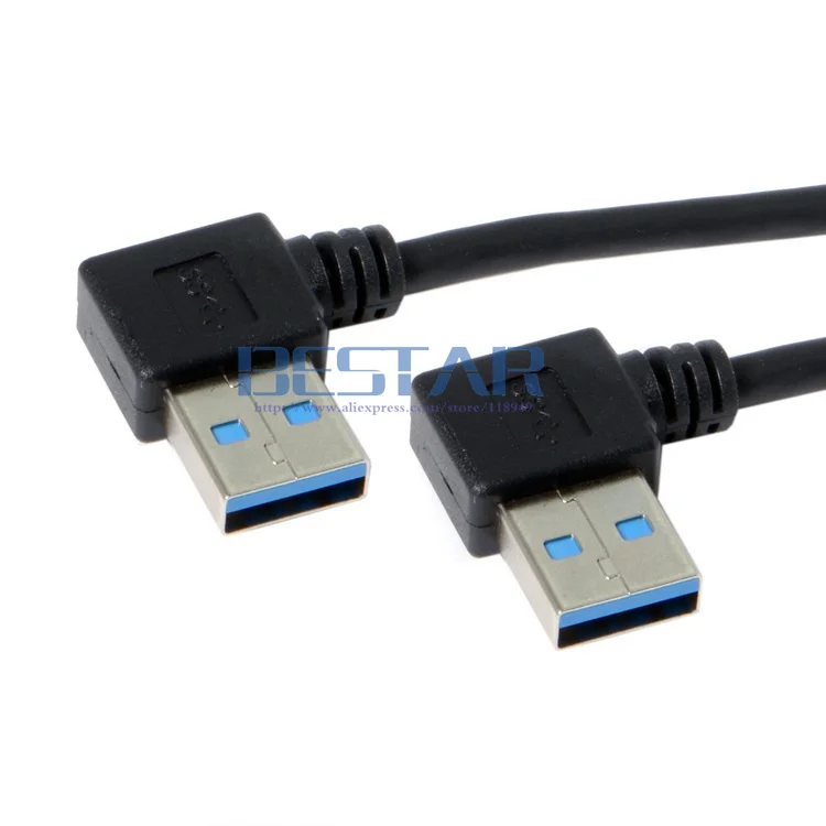 Двойной локоть USB 3,0 тип-a тип A 90 градусов прямоугольный двойной угол папа-папа кабель для передачи данных для компьютера с жестким диском 15 см 0,15 м