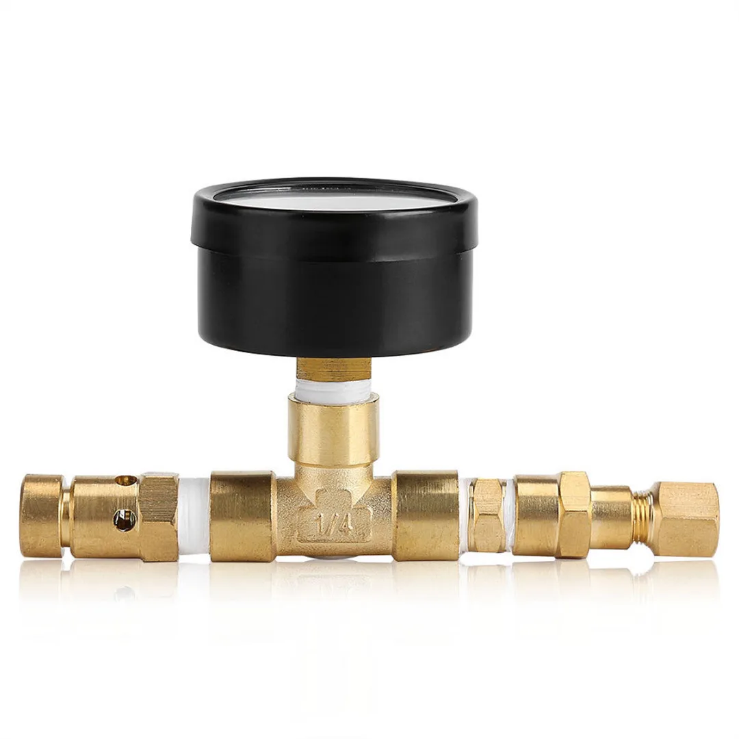 0~15psi Ball Lock Adjustable Pressure Relief Valve Gauge For Beer Keg Home Brew G1/4