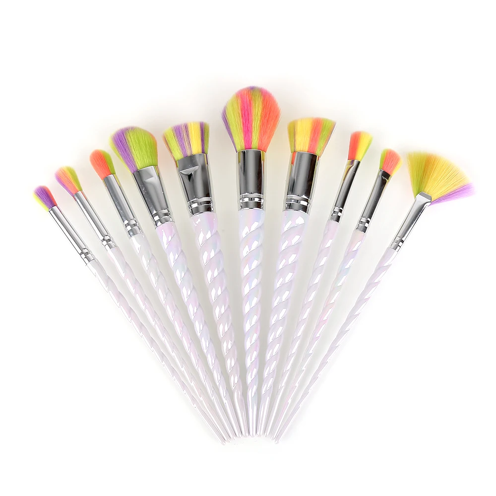 

Multiple Colour 10pcs Spiral Makeup Brushes Set Foundation Eyeshadow Base Powder Blush Blending Brushes Maquiagem Cosmetic Tools