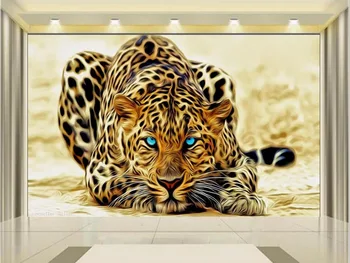 

3d wallpaper photo wallpaper custom kids mural living room tiger hunting golden background painting wall wallpaper for walls 3d