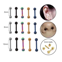 Продаем наборы для ухода за кожей, 5 шт. в партии, 6/8/10 мм 16G штангой козелка вперед спирали пирсинга хрящей серьги 316L хирургические Сталь ювелирные изделия пирсинг уха
