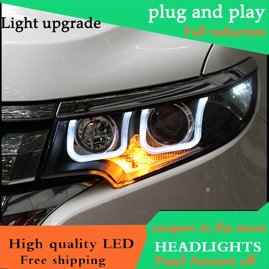 Автомобиль голове стиль лампы для Ford EDGE 2012- фары светодиодный фар DRL Объектив Двойной Луч би- ксеноновые автомобильные аксессуары
