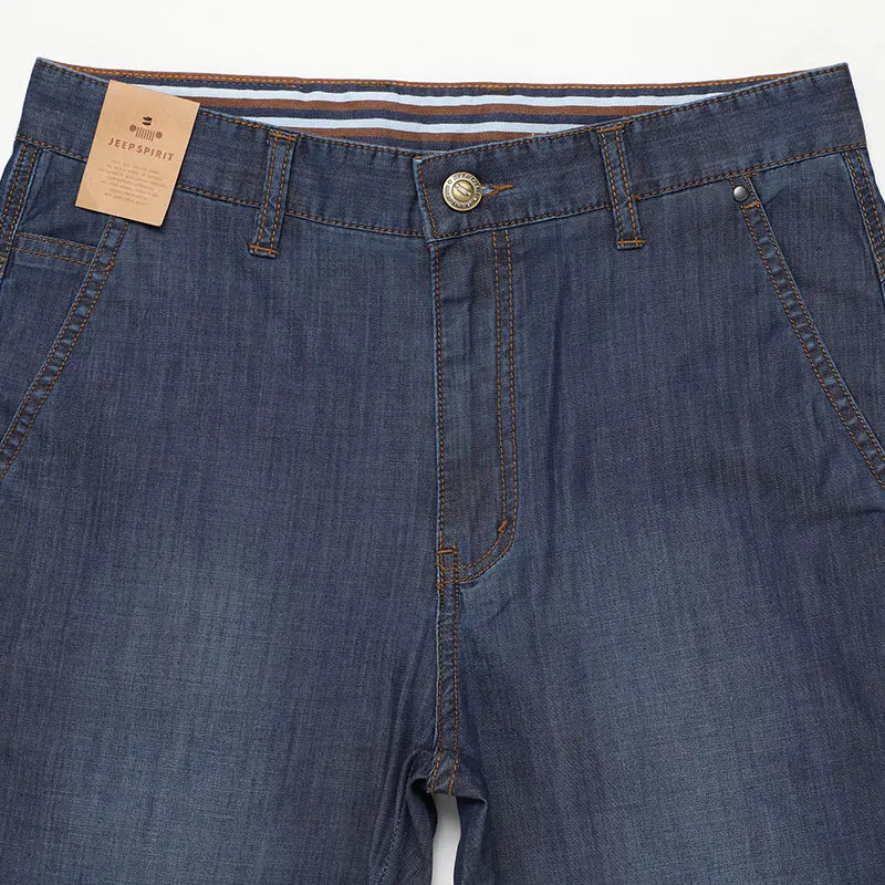 Summer JEEP Brand Cotton Smart Casual Jeans Elastic Men's Casual Full Length Retro Simple Jeans Cotton Pants Fashion Trousers 44 (4)