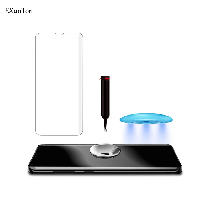 

EXUNTON UV Liquid Screen Protector for Huawei Mate 20 Pro P30 Pro Tempered Glass for Huawei Mate 20 P30 Pro Protective Film
