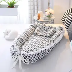 Детская кроватка для кровати портативный детский шезлонг для новорожденной кроватки дышащее и спящее гнездо с подушкой Новинка