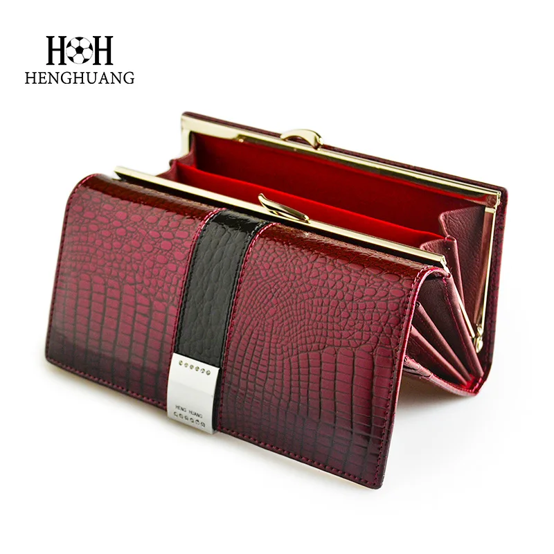 HH Luxury Genuine Leather Womens Wallets Patent Al