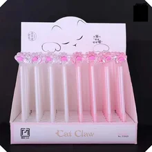 48 шт./лот, креативные канцелярские принадлежности, Студенческая ручка, мультфильм, кристалл, кошка, лапа, кошка, коготь, гелевые черные чернила для ручки, ручка, школьные офисные принадлежности, 0,5 мм