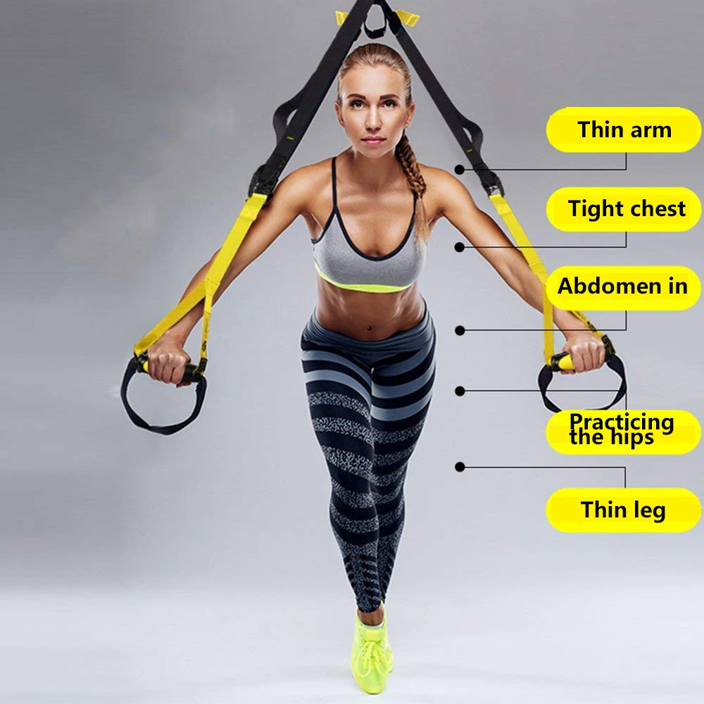 

Resistance bands Training Straps Suspension Trainer Kit Exercises Complete fitnesS Workouts Strength Flexibility