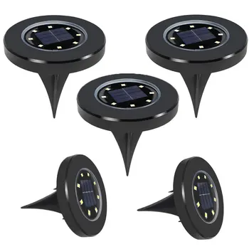 

8leds Solar Powered Garden Light LED Solar Disk Pathway Lights Outdoor Waterproof Garden Landscape Lighting for Court Lawn Patio