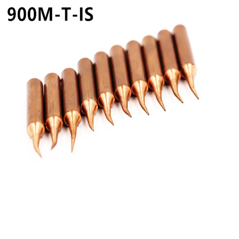 10Pcs/lot 900M-T-IS pure copper Iron tip welding tip for soldering rework station