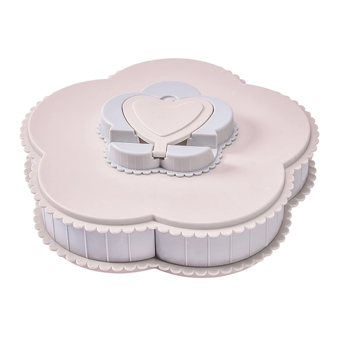 Новая Вращающаяся коробка для хранения конфет в форме лепестка цветка d тарелка для сухофруктов Орехи закуски десерт блюдо контейнер держатель для телефона - Цвет: Pink