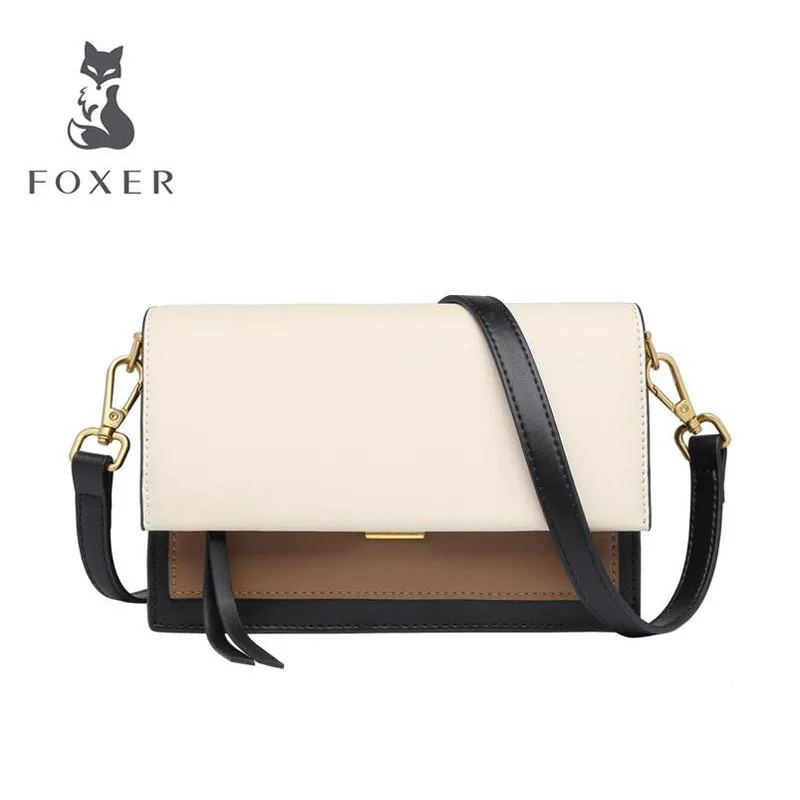 

FOXER 2019 New women leather bag luxury handbags designer bag leather shoulder bag fashion Wild color women leather shoulder bag