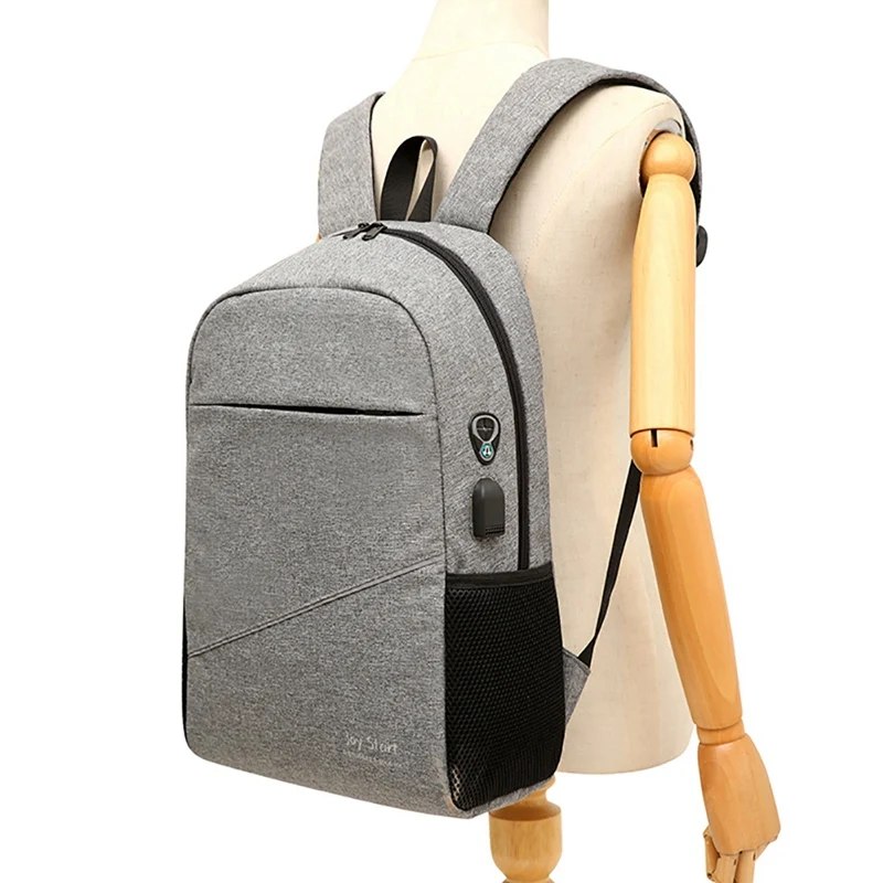 

Double Shoulder Backpack With USB Charging Port, Water Resistant Travel School Anti Theft Zipper Bag For Laptop Bag Sportswear
