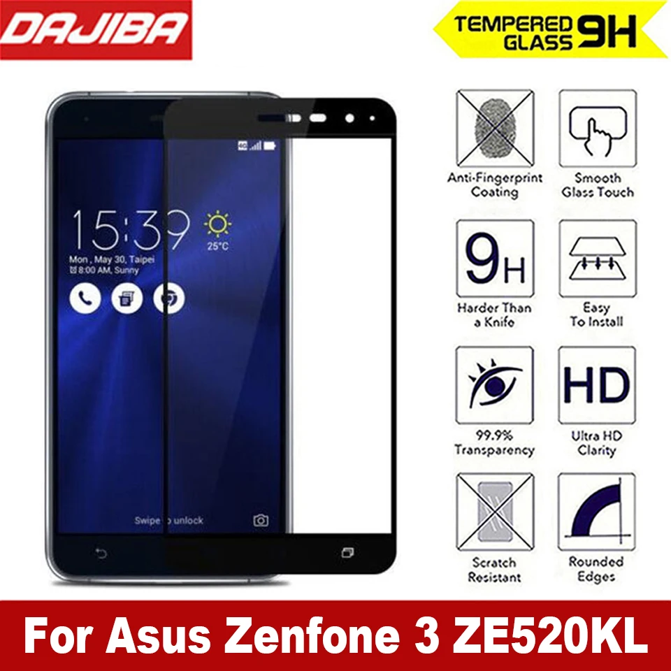 3D 9H Full Cover Tempered Glass For Asus Zenfone 3 ZE520KL Screen Protector Toughened Film AF3 ZE520 520 520KL | Мобильные телефоны