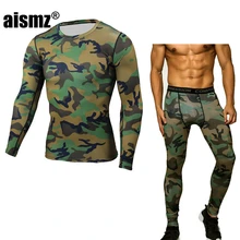 Aismz Высокое качество новое термобелье мужские комплекты нижнего белья компрессионное быстросохнущее термо Нижнее белье Мужская одежда