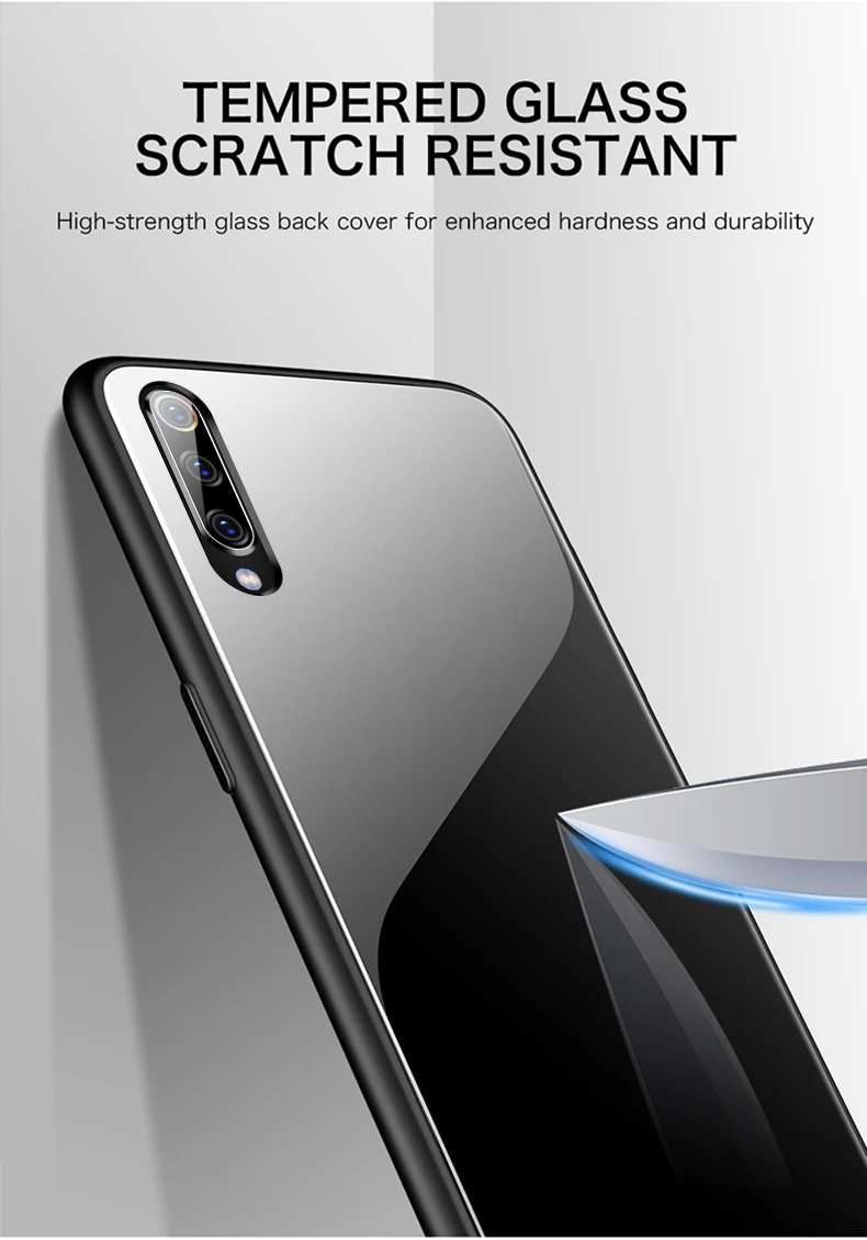 Luxury Plain Glass Case For Xiaomi Mi 10 8 9 SE Lite F1 Redmi Note 5 6 7 Pro Plus Pocophone F1 Phone Cover