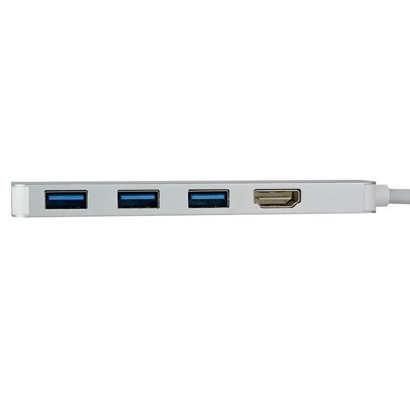 Тип-c концентратор до 4 K HDMI с 3 портами USB 3,0 4 в 1 алюминиевый USB-C type C концентратор комбинированный совместимый для MacBook Pro ноутбук планшетный ПК