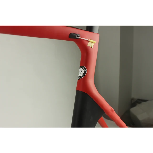 Best price at $639 Cheap 2016 Newest ARRIVALS! Carbon road bicycle frame, carbon bike frame T1000 red-white color ud Carbon Road Frame