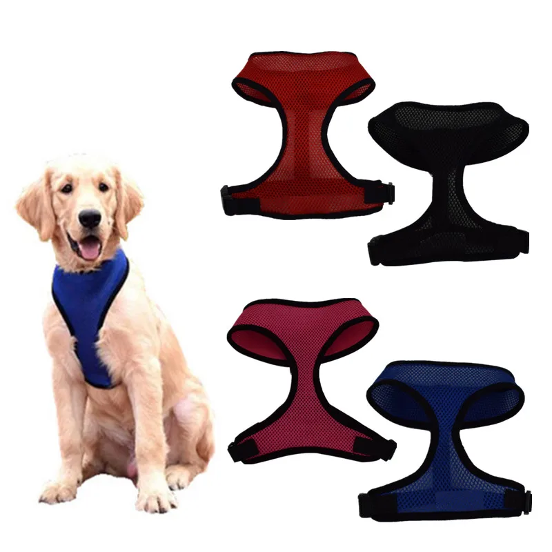 

1PC Adjustable Nylon Mesh Vest Dog Harness for Medium Big Dogs Harnesses Pet Puppy Collar Chest Strap Leash Drop Shipping
