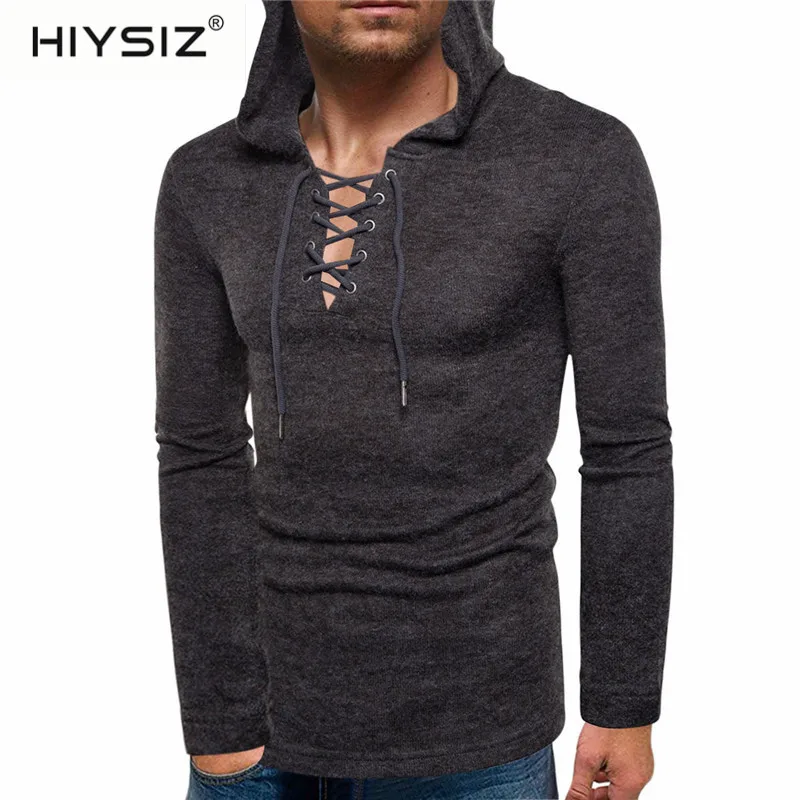 

HIYSIZ New Sweaters Fashion Trend Casual European size men personality pullover wear thick rope sweater S to XXL 6 colors ST426