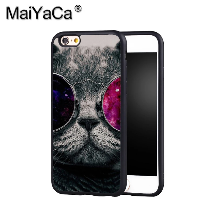Maiyaca Cool Cat Солнцезащитные очки для женщин Телефон чехол iPhone X 8 6 S плюс 7 Plus 5 5S 5C 4S SE