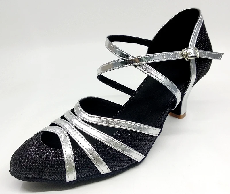 Us 28 6 35 Off Hxyoo Latin Dance Shoes Salsa Elegance Women Ballroom Dancing Shoes Soft Sole Ladies Grey Silver 4 5 8 5 Cm Heels Height Jyg429 In