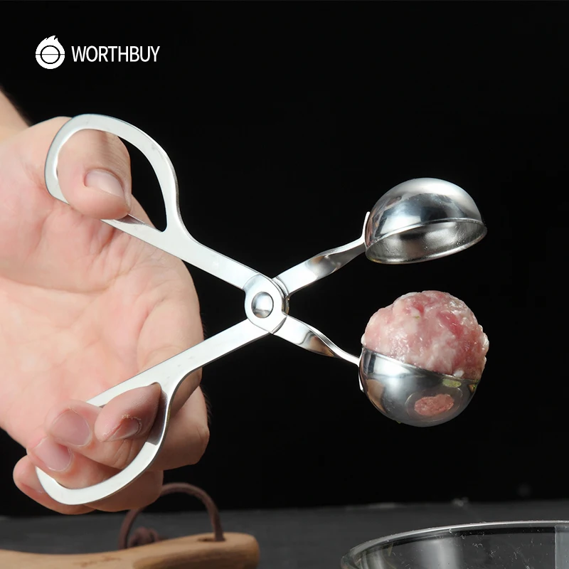 

WORTHBUY Multifunctional Meatball Maker 304 Stainless Steel Meat Rice Ball Maker Kitchen Meat Tools Ice Cream Ball Mold