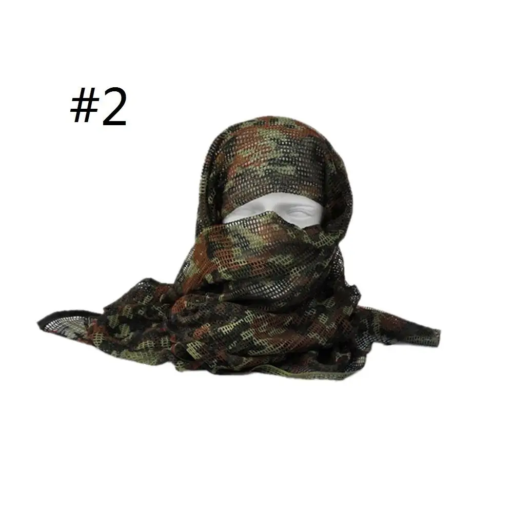 1 шт. военный Камуфляжный Тактический сетчатый шарф снайперская вуаль для лица Кемпинг Охота Многоцелевой походный шарф 180*85 см - Цвет: style 2