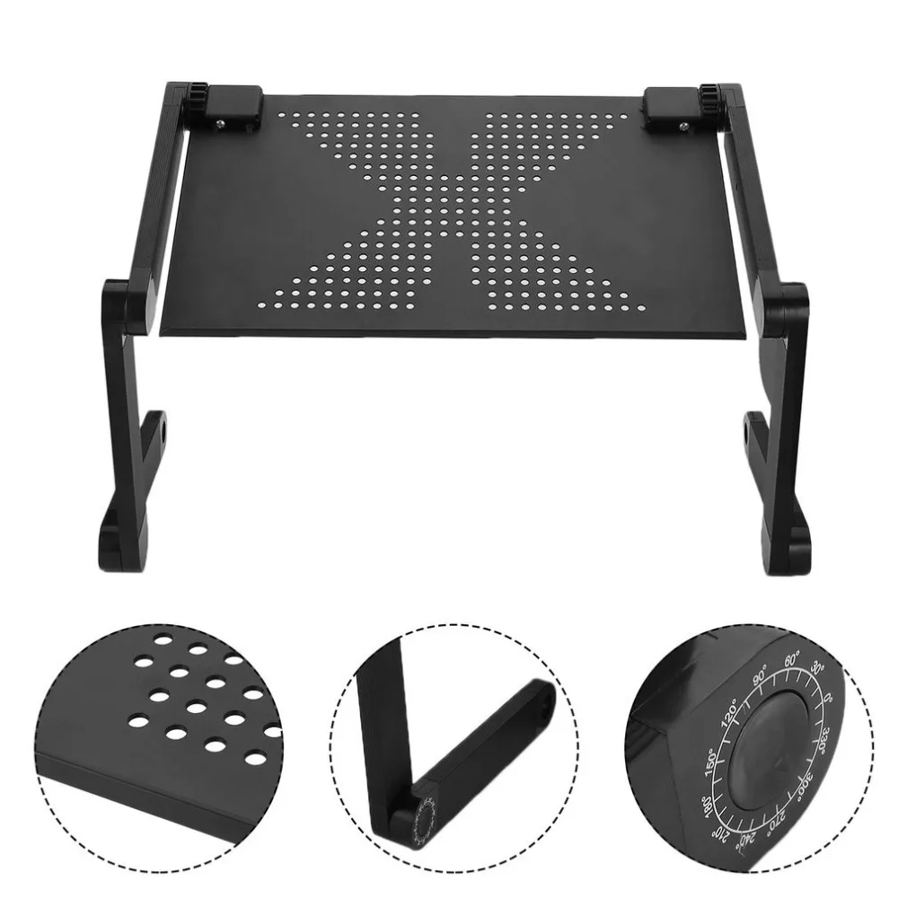 

Portable 360 Degree Adjustable Laptop Notebook Table Stand Tray Lazy Foldable Aluminum Alloy Computer Desk